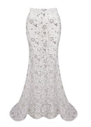 Nedelya Crystal-Embellished Backless Suit Blazer And Maxi Skirt Set