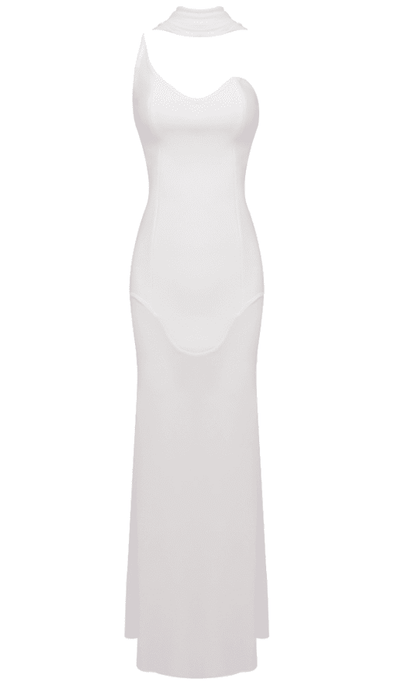 Kari Bandage Mesh Maxi Dress In White