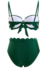 Naida Scalloped Three Piece Maxi Dress In Brown