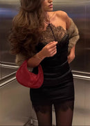 Jyxondra Halterneck Corset Lace Midi Dress