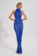 Cate Blue Diamond Maxi Dress
