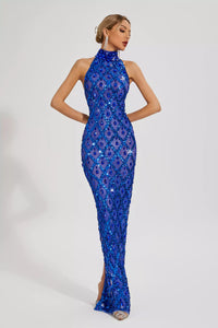Cate Blue Diamond Maxi Dress