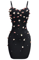 Farideh Floral Mini Dress In Black