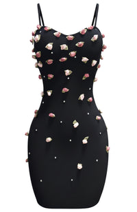 Farideh Floral Mini Dress In Black