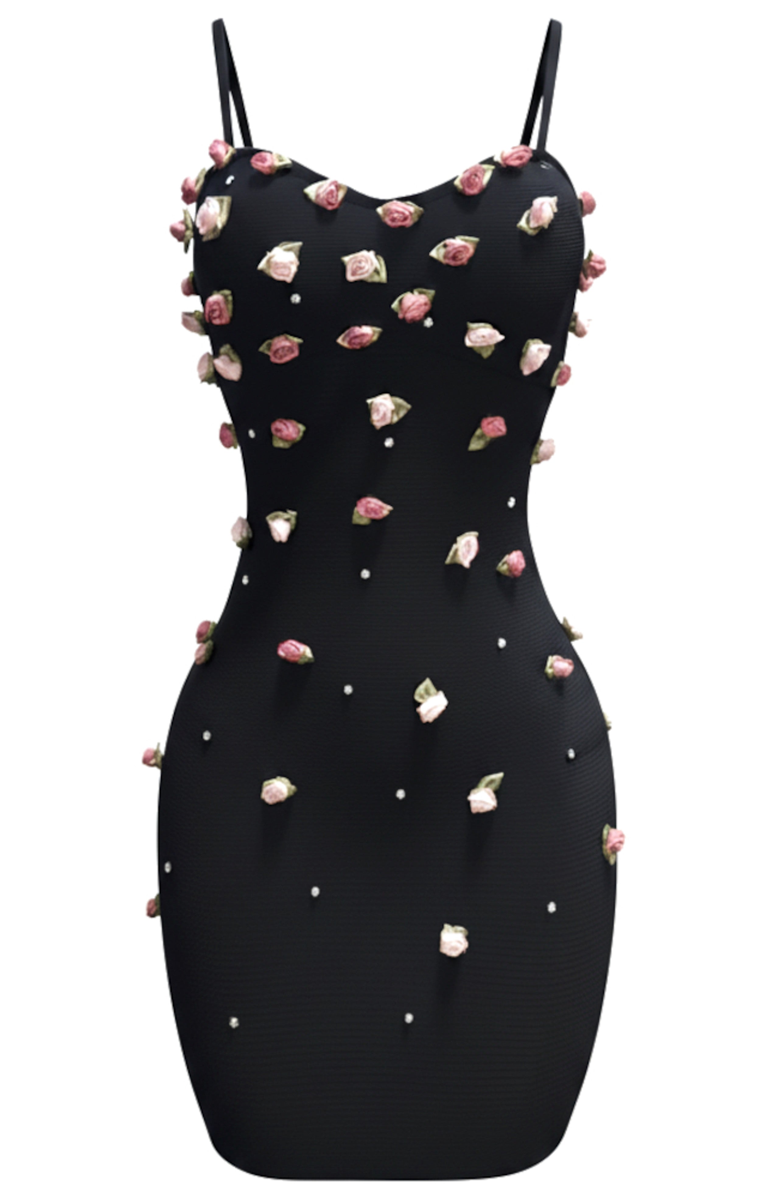 Farideh Floral Mini Dress In Black