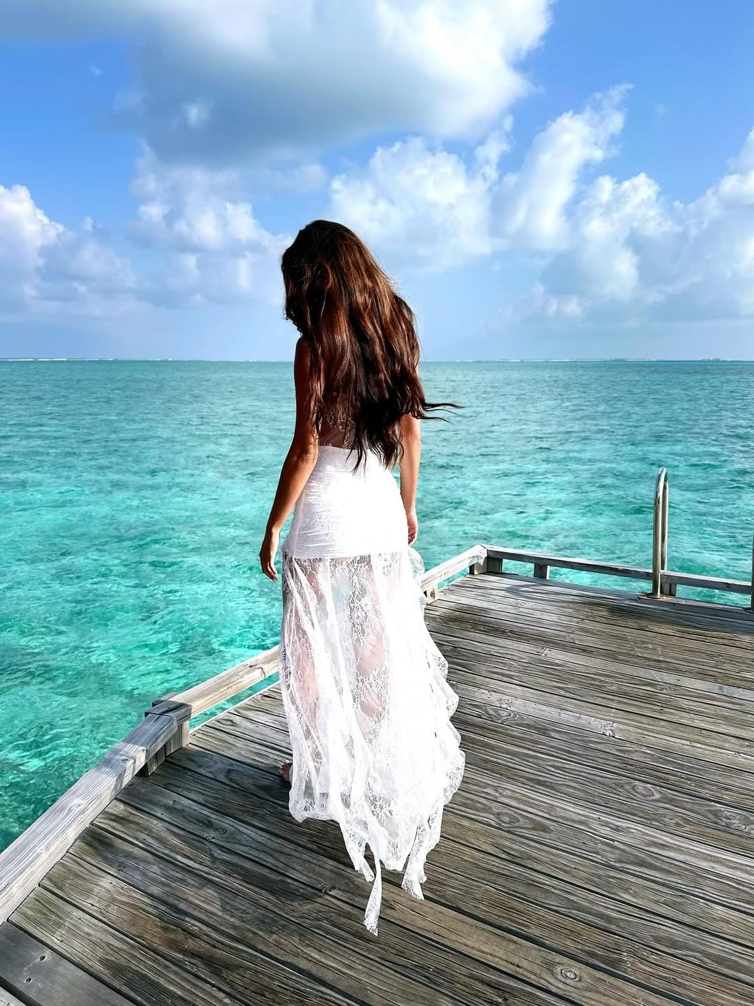 Jexara Lace Ruched Corset Maxi Dress In White