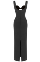Elvrik Crystal Cutout Bustier Maxi Dress In Black
