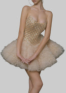 Maevorik Sequin Corset Puffy Mini Dress