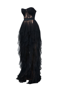 Tine Tulle Maxi Dress In Black