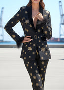 Geysera Star Feather Suit In Black