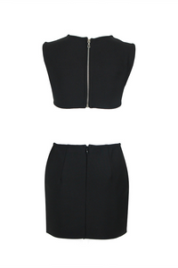 Kiwis Cutout Sleeveless Hot Rhinestone Set