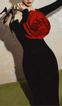 Bonnie Off Shoulder Red Flower Maxi Dress