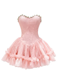 Findlay Strapless Floral Skater Mini Dress In Green