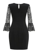 Mavrixa Lace Long Sleeve Mini Dress In Black