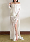 Relyxyn Off Shoulder Mesh Maxi Dress