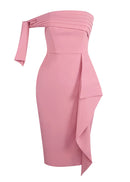 Dyzma One Shoulder Bardot Ruffle Midi Dress