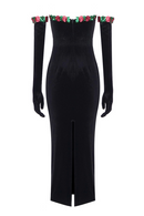 Maia Floral Sequined Lace-Embellished Velvet Maxi Dress