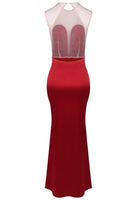 Styx Mesh Insert Tassel Maxi Dress In Red