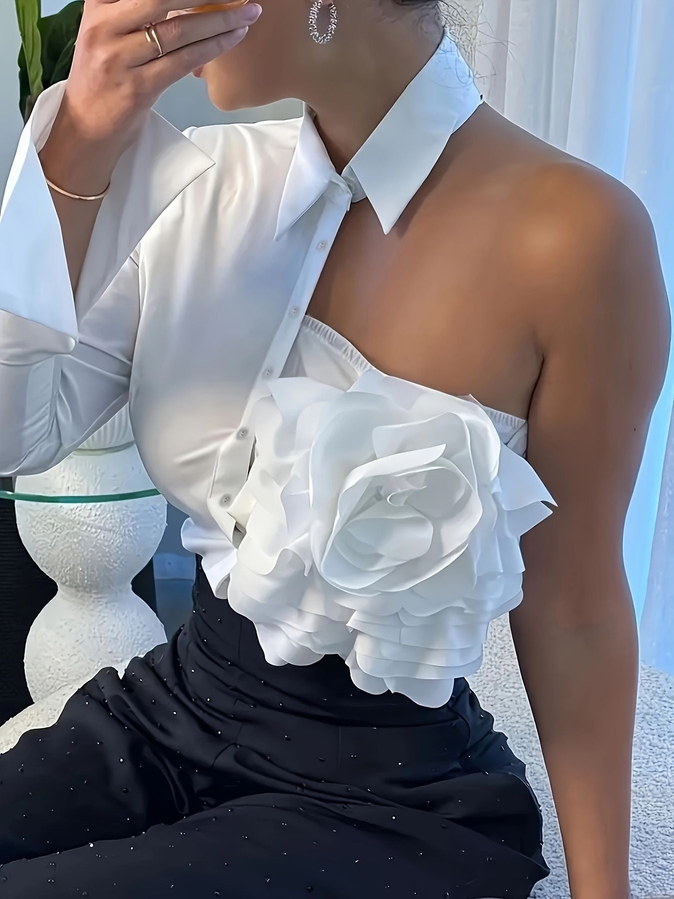 Chantal Flower Cutout Top