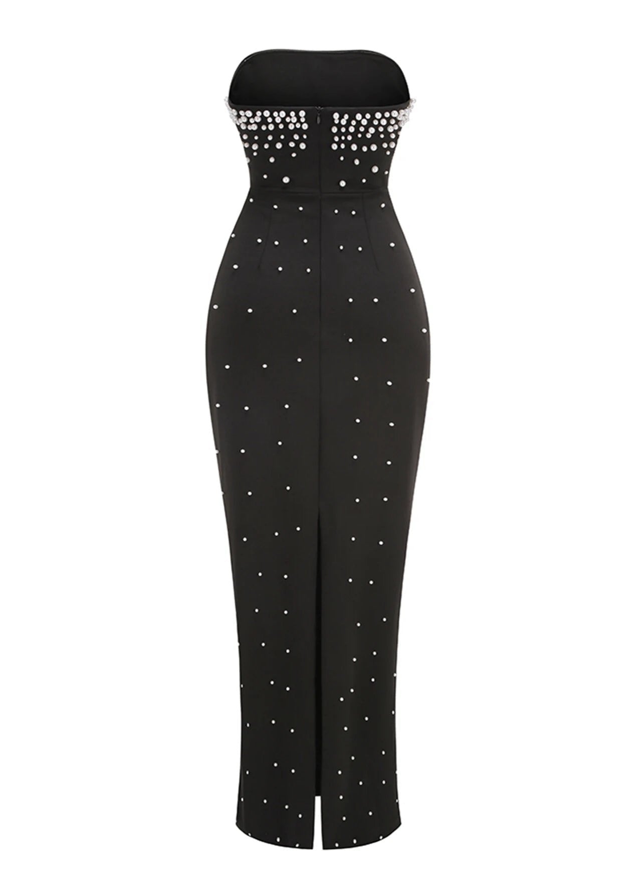 Mackie Pearl-Embellished Strapless Gown In Black Night Novas Mackie Pearl-Embellished Strapless Gown In Black Night Novas