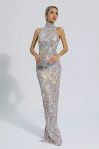 Cate Silver Diamond Maxi Dress