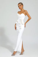 Kater Strapless Flower Bandage Dress