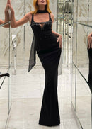 Aryviel Lace Up Detail Maxi Dress In Black