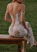 Irrotor Floral Corset Two Piece Maxi Dress