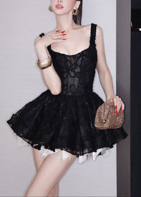 Alysha Sequin Floral Skater Mini Dress