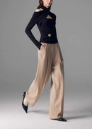 Solene Black Ruched Stretch-Jersey Top