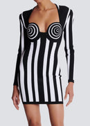 Bitzer Striped Knit Bodycon Mini Dress