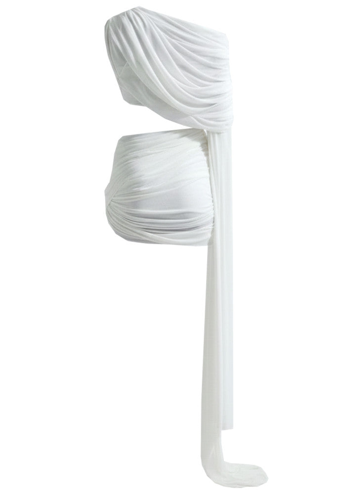 Batyah Draped Two Piece Mini Dress In White