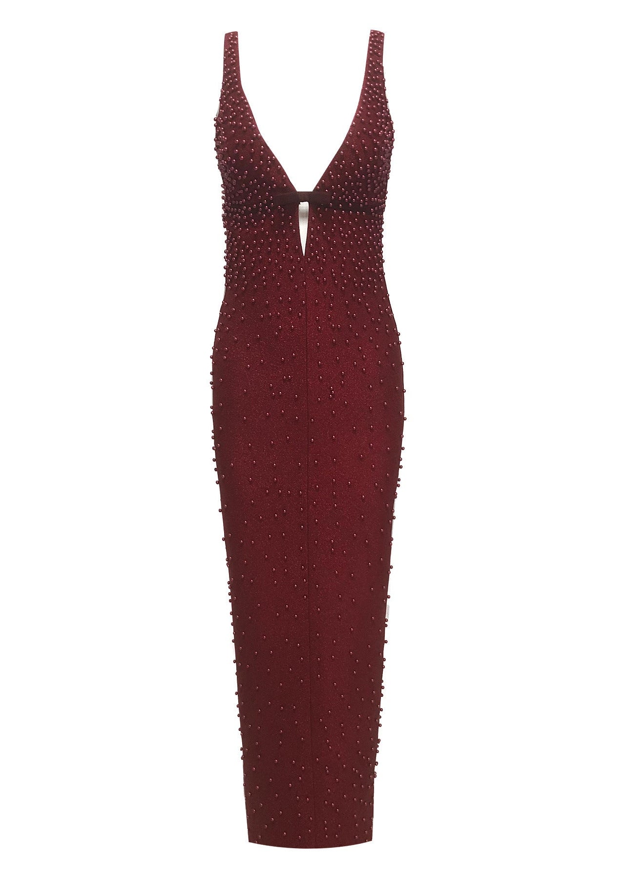 Alusia Embellished Plunge V Neck Maxi Dress