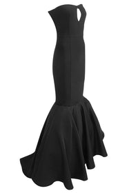 Caus Strapless Mermaid Maxi Dress In Black