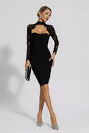 Kawko Lace Sleeve Bandage Dress In Black