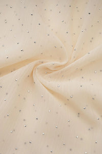 Terrell Halterneck Tulle Overlay Maxi Dress In Apricot