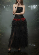 Alfhild Strapless Sequin Ruffle Maxi Dress