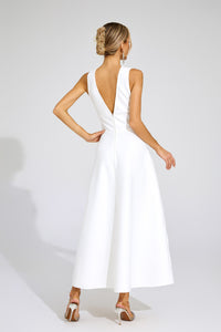 Dakari Crystal Embellished A Line Midi Dress In White