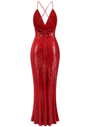 Akshay Sequin Maxi Dress In Red