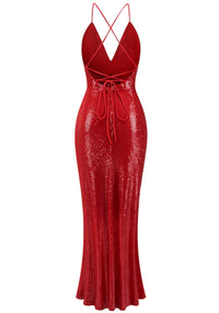 Akshay Sequin Maxi Dress In Red