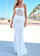 Linaeve Strapless Corset Maxi Two Piece Dress In White