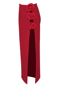 Bethany Floral-Appliqué Midi Skirt