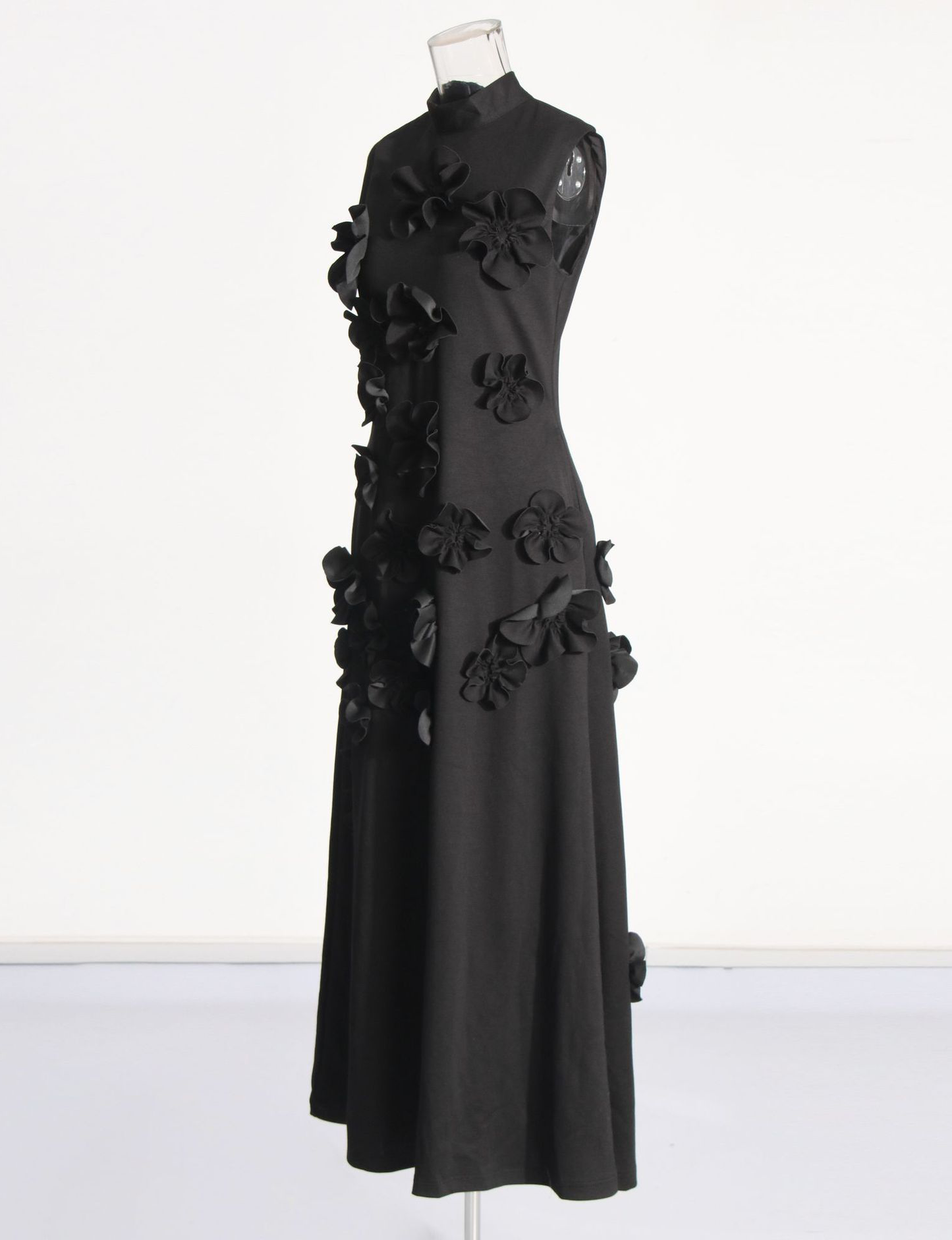 Hank Flower Embellished Maxi Dress In Black