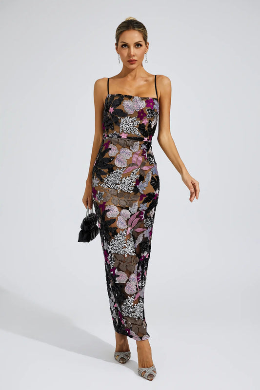 Selasi Embroidered Strapless Maxi Dress