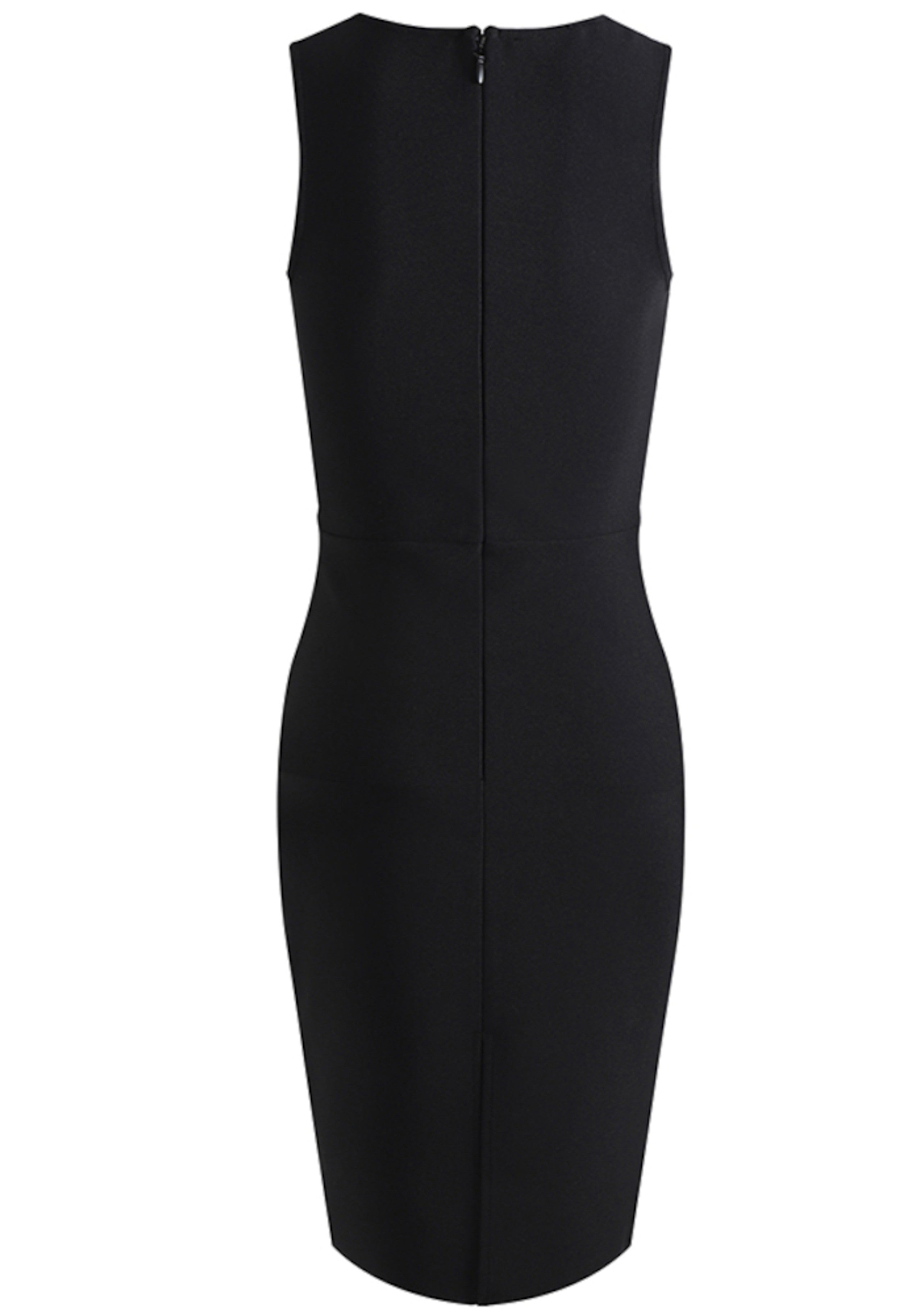 Jamiya Structured Midi Dress In Black