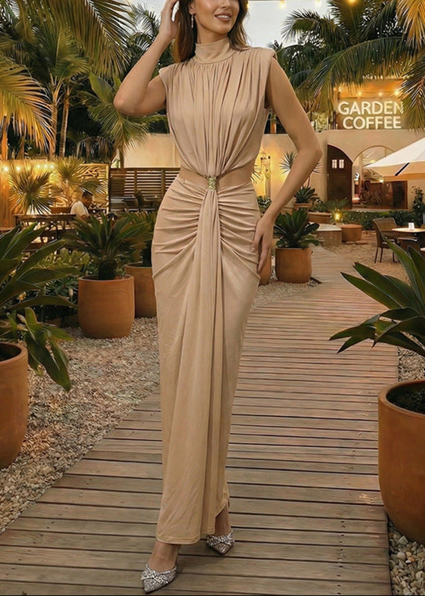 Bradley Draped Cutout Maxi Dress In Nude