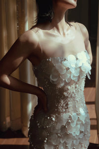 Forynex Pearl Sequin Mesh Maxi Dress
