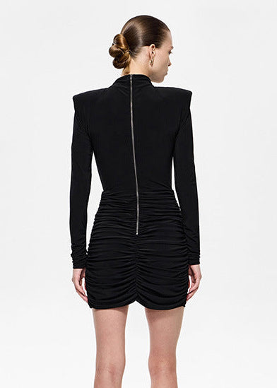 Alexander Long Sleeve Cutout Mini Dress In Black