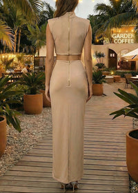 Bradley Draped Cutout Maxi Dress In Nude