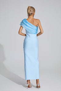 Eryndra Diamond Bandage Maxi Dress In Blue